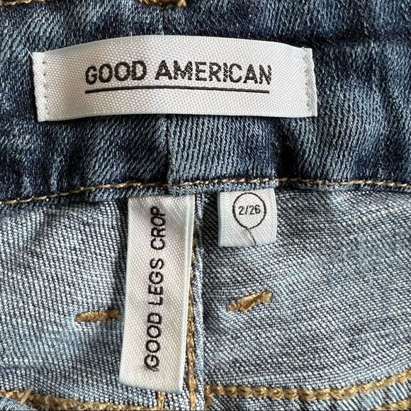 Good American Good Legs Distressed Crop Jeans - Picture 3 of 11